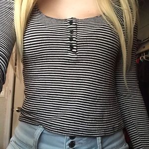 Forever21 Small Striped Long Sleeved Tee
